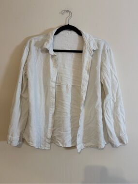 Lightweight White Women's Button-Front Jacket